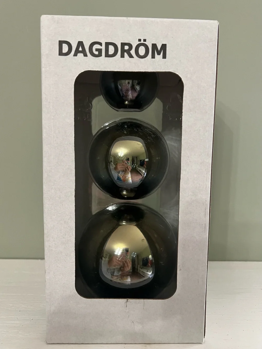 NIB IKEA Dagdröm Decorative Ball Set Brass Metallic Pack Of 3